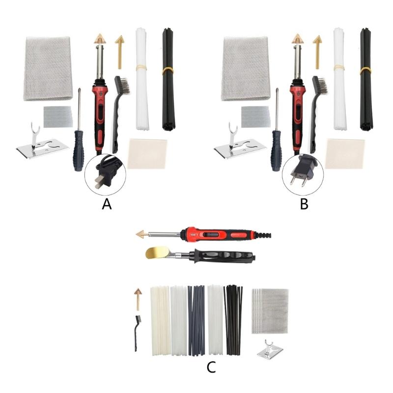 100W Plastic Welder Tool Welding Kit with Soldering Iron Tip & Welding Rod Tape Surface Repair Kit