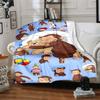 1pc Curious George (2) Blanket, Gift, for Men and Women, Soft Blanket, Good for Sofa Bed Couch Travel, Lightweight Flannel Blanket