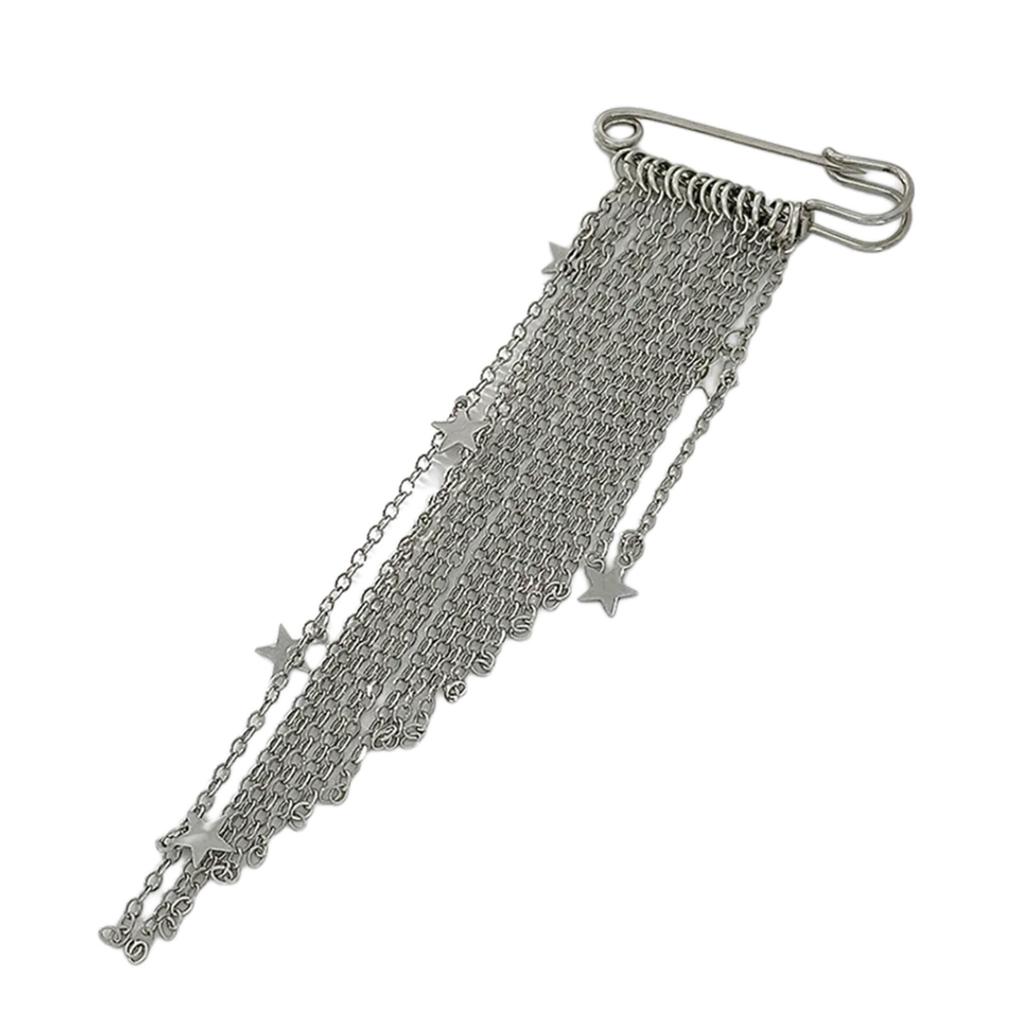 Lightweight Portable Metal Chain Tassels Brooch Comfortable For Daily Wear Easy To Carry On Clothing Without Burden