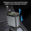 4 In 1 Retractable Car Charger Fast Charging Car Charger  with USB Type-C Cable & 2 Type C Charging Ports, Universal Car Charger