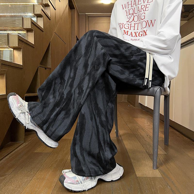Autumn New Corduroy Printed Straight Trousers Sports Casual Trousers Wide-leg Trousers M-XL One Piece Is Available.