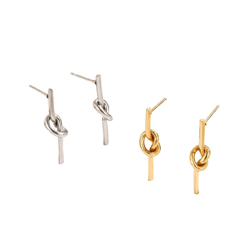 Korean Style Knot Titanium Steel Stud Earrings - Elegant, Versatile, Trendy Women's Luxury