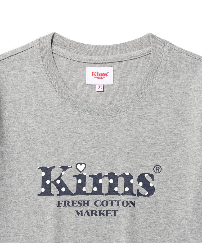 Kimseupeulesikoteunmakes Kims Bam Logo Dot Tee Gray