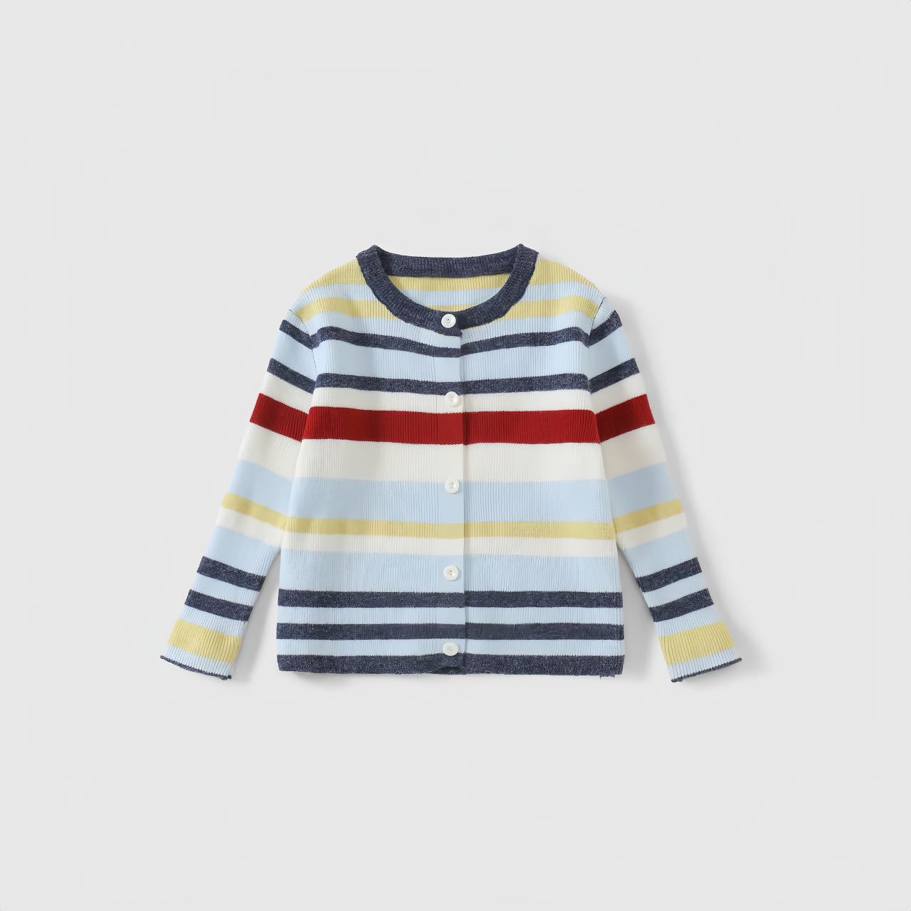 Spring Autumn Girls Striped Knit Cardigan Fashionable Baby Sweater Coat 90