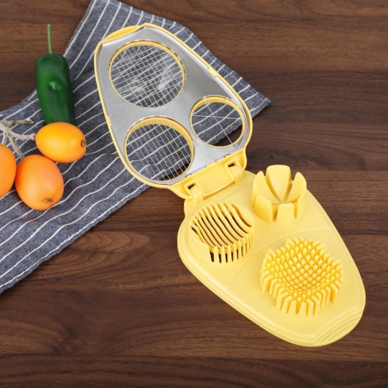 Kreativer Eierschneider 3-in-1 Gekochter Eierschneider Küchen-Lebensmittelschneider Obst- und Gemüseschneider Manuell Haushalts-Küchenutensilien