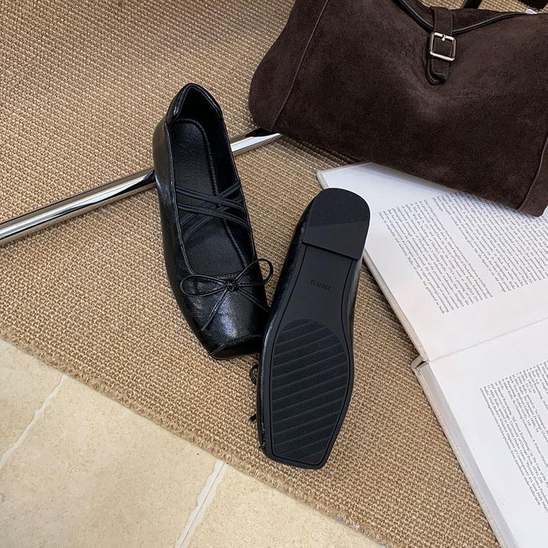 Fashion Footwear Slip On Ladies Mary Janes Flats Shoes Luxury Female Shallow Fashion Butterfly-Knot Women Flats Lolita Shoes New