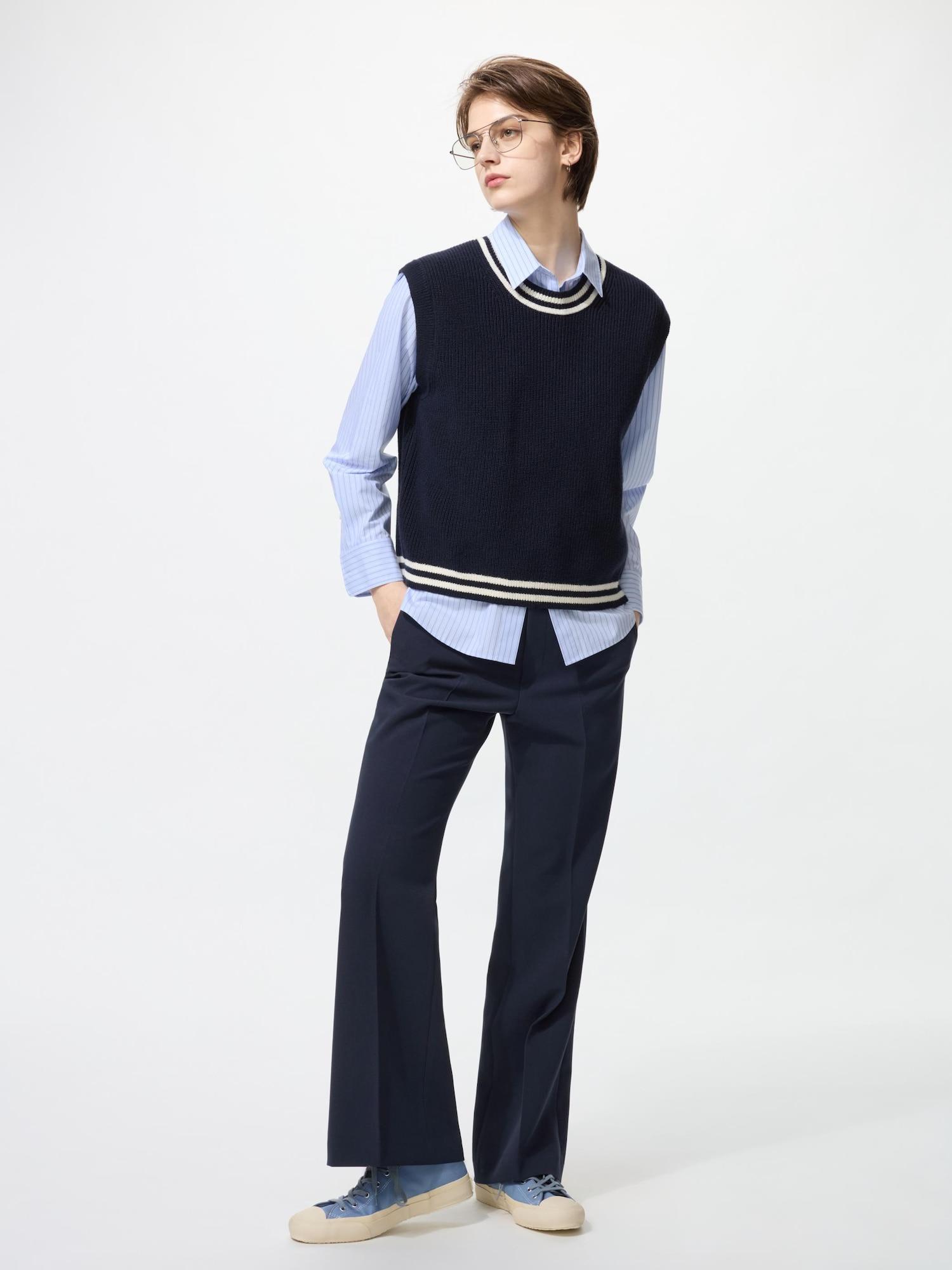 

Uniqlo Япония Умные расклешенные брюки длинные 69 NAVY/3XL