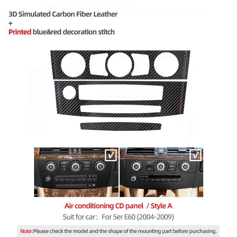 

For BMW E60 Serie 5 2004-2009 Made of Alcantara/Carbon Fiber Leather Center Console CD Panel Trim Sticker Car Interior Accessory
