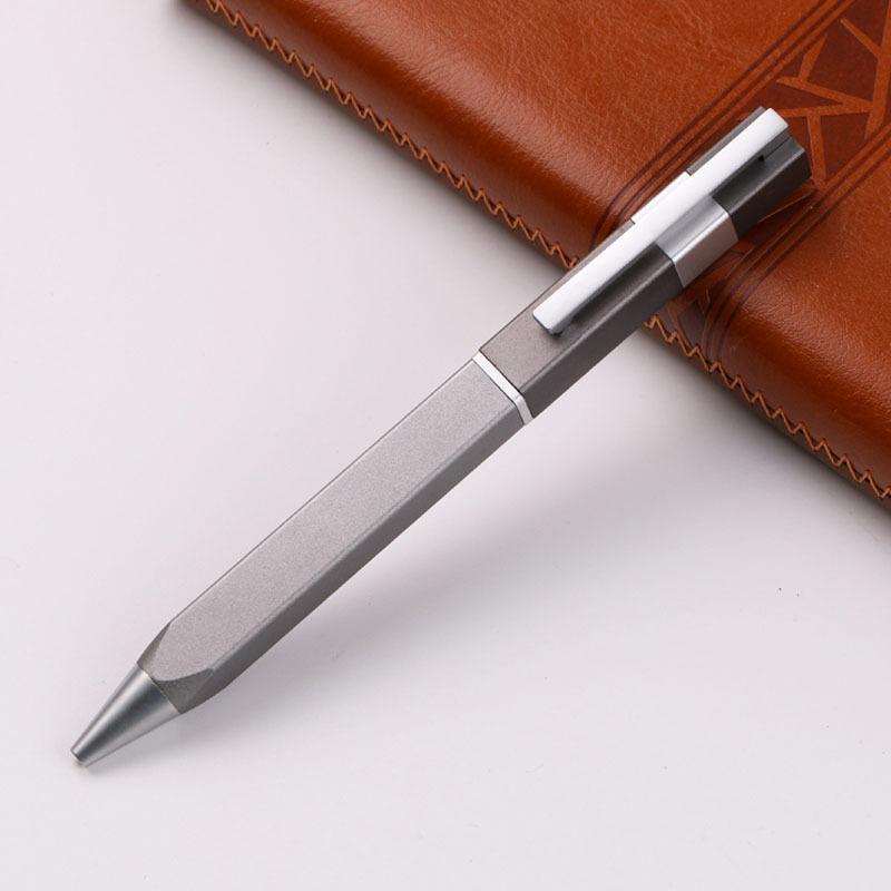 Direct Supply Aluminum Rod Oxidation Rotating Square Ballpoint Pen Exquisite Light Luxury Signature Pen Enterprise Welfare Advertising Gifts