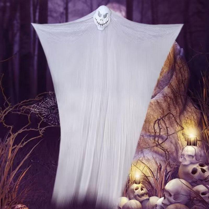 Halloween Decoration Big Hanging Ghost Voice-Activated Luminous Mask Ghost Hanging Ghost Outdoor Haunted House Secret Room Horror Props