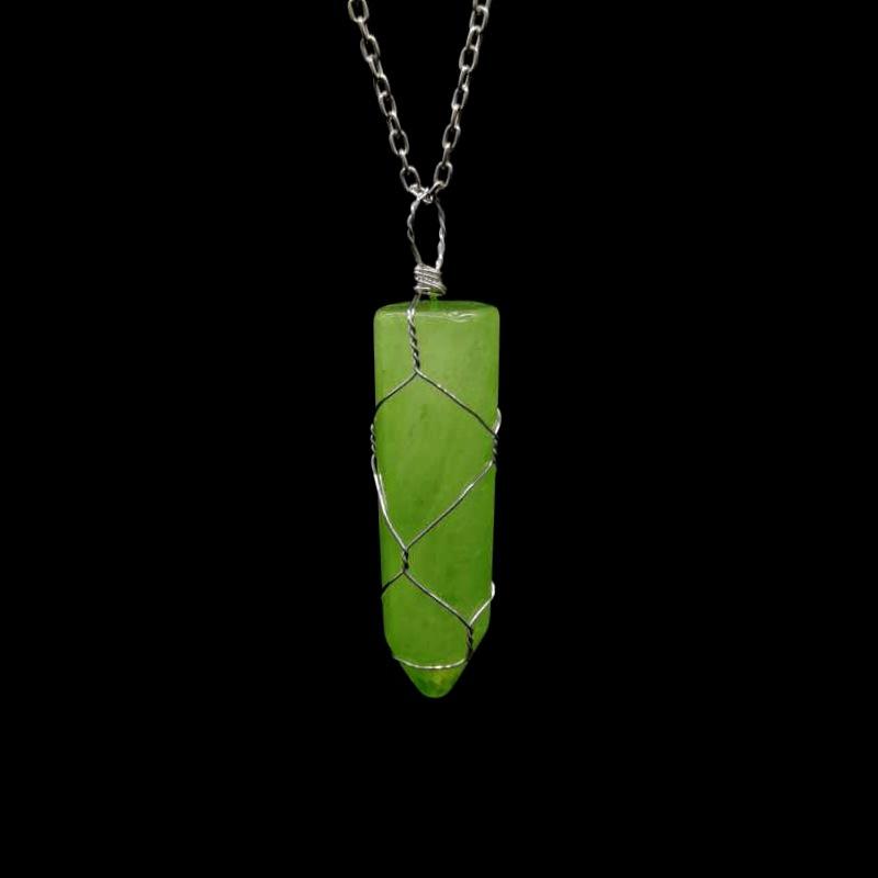 

Hand Winding Color Symphony Cutting Rule Hexagonal Crystal Column Necklace pure natural