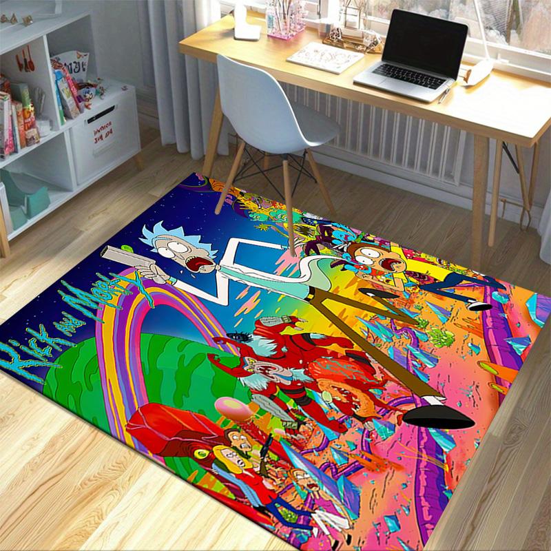 1pc Rick Morty Adventure Carpet for Playroom Bedroom Living Room Sofa Home Decor,kids Game Area Rug Non-slip Floor Mat Y826196
