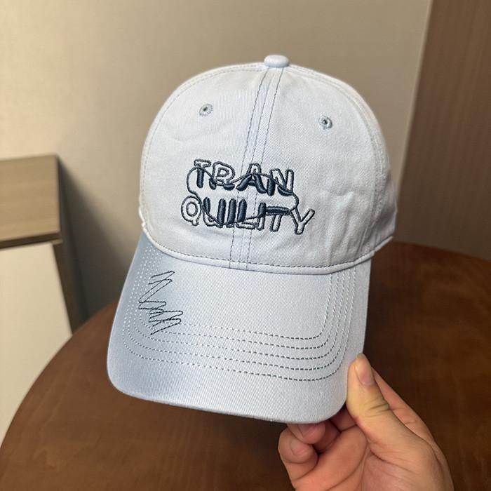 Summer Cotton Baseball Hat With Embroidered Letters For Outdoor Activities