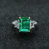 Tancise Jewelry 925 Vintage Sterling Silver 10*14 Emerald Ring Synthesis