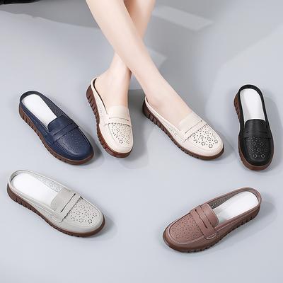 Women's Half Slippers Summer Breathable Non-slip Casual Single Shoes a Stirrups Soft Bottom Flat Shoes