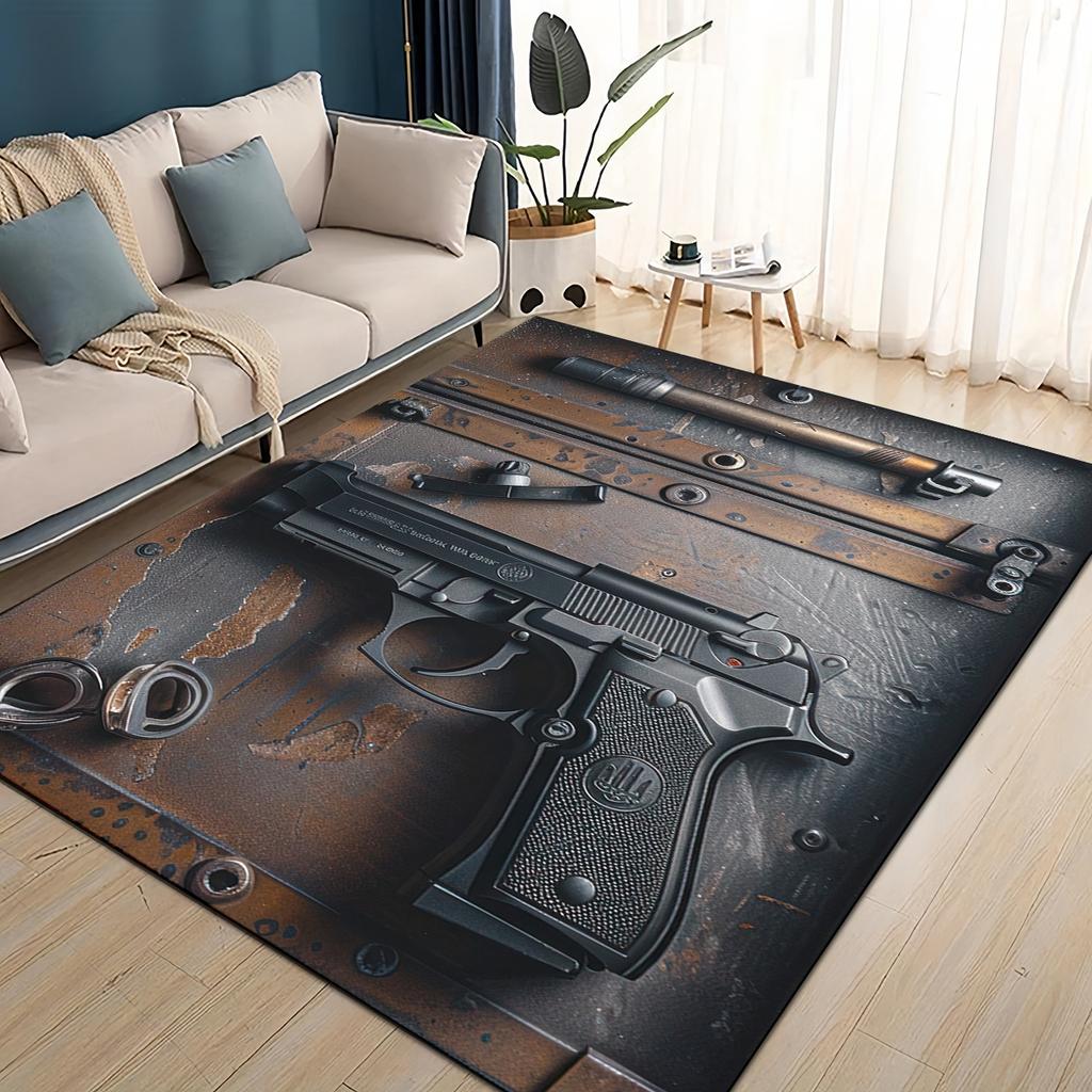 Style Military Shoot Gun Armoury Hot Weapons Rug for Living Room Bedroom Home Sofa Decoration,Kids Floor Mat