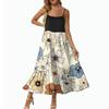 Women's Long Beach Casual Elegant Spaghetti Strap Maxi Dress Floral Low-key Flowing Bohemian Dress