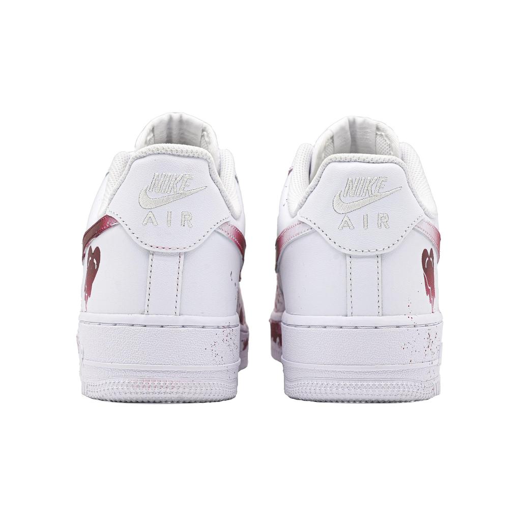 Nike Air Force 1 Blood Romance Lightweight Low Top Skateboard Shoes Unisex White Red CW2288-111(Team241-)