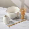 Tea ceremony set including a spouted matcha a tea whisk a tea whisk and a tea bowl, (100 prisms), stand, scoop.