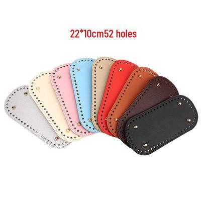 Handmade Woven Oval PU Bag Bottom with Cross Pattern (22x10cm)