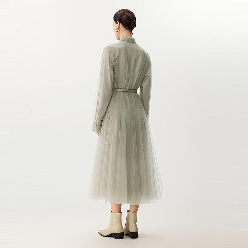 JNBY 2025 Spring A-Line Shirt Collar Dress