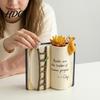Niche Design Desktop Decor Book Shaped Flower Pot Creative Planter with Ladder Puppy And Bird for Unique Desk Ornament Succulents & Small Plants,