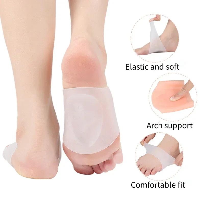 Silicone Arch Insoles Orthopedic Flat Foot Support Shoe Insole for Feet Plantar Fasciitis Socks Forefoot Pads Feet Care Shoe Pad