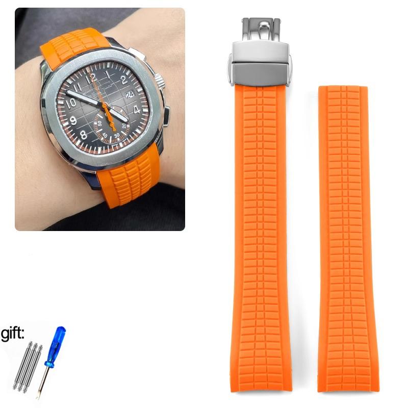 Cinturino per Orologio in Gomma Morbida da 21mm Aquanaut Adatto per Patek Philippe Silicone 5164A 5167A 5168A Cinturino Pieghevole