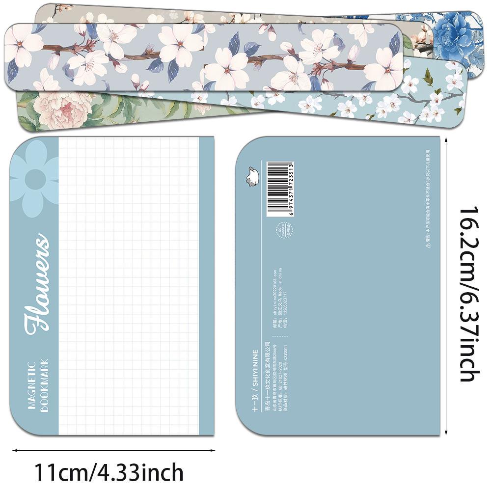 5pcs Flower Magnetic Bookmarks for Books, Multi Fresh Floral Pattern Magnet Page Clips Marker Unique Reading Gift