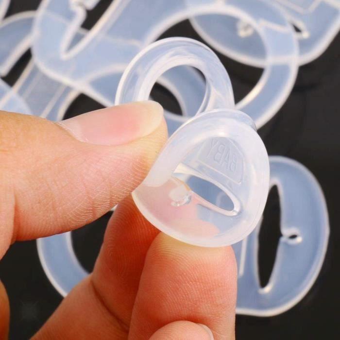 JZK 12 pcs Transparent silicone bouton anneau mannequin sucette titulaire clip adaptateur pour bébé MAM sucette