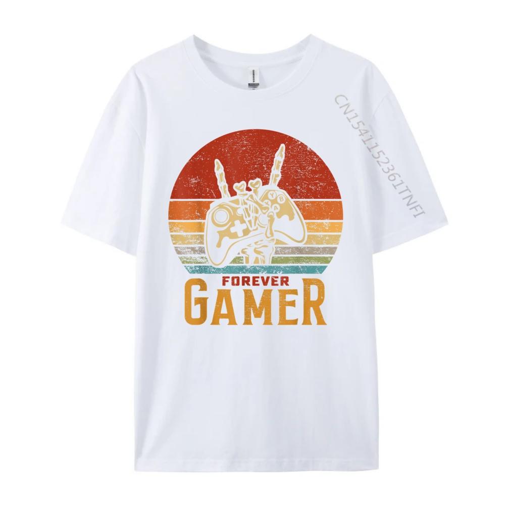 Funny Forever Gamer Gaming Lover Graphic Shirts Short Sleeve TShirt Men
