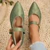 Pointed Toe Socks Women Flats Flat Chunky Single Shoes with A Line Mary Jane Shoes 2024 French Gentle Four Seasons Heel Shoes