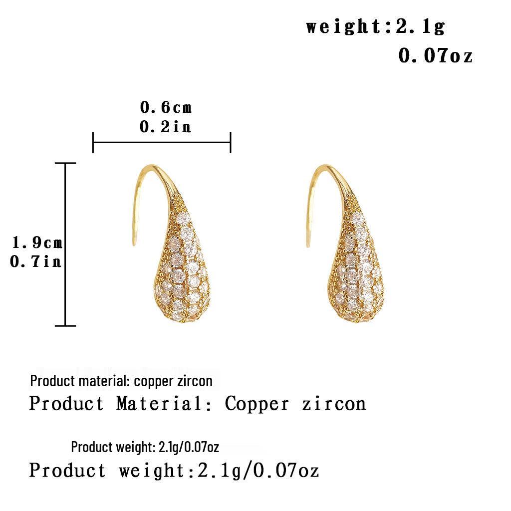 

Eco-friendly Zircon Teardrop Copper Earrings - Luxury, Versatile, Retro Design