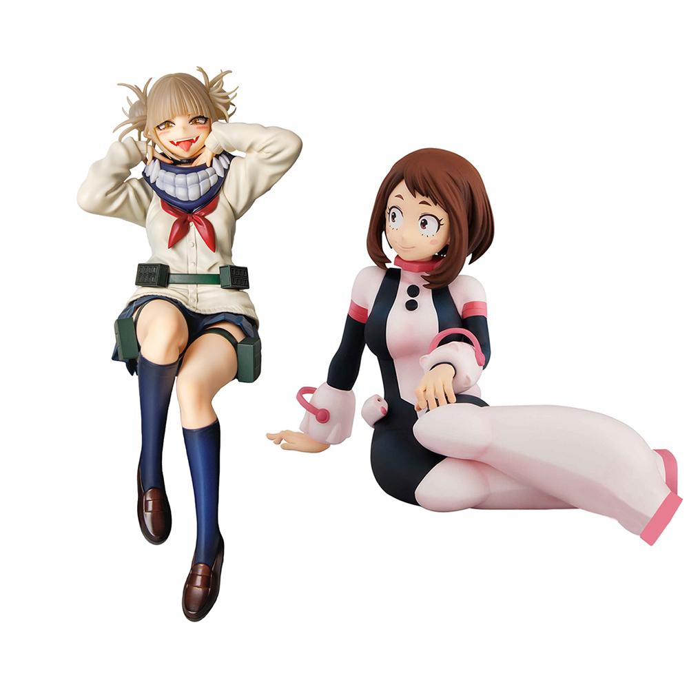 MHA Anime Figure Toga Himiko Action Figure Sitting Pose Uraraka Ochako Figurine PVC Model Statue Ornament Toy Birthday Gift 16CM