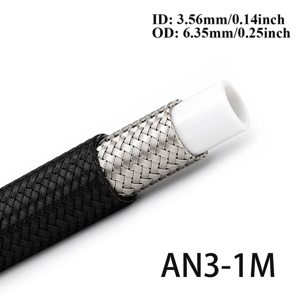 3AN 4AN 6AN 8AN 10AN Universal E85 Fuel Hose Oil Gas Cooler Line Pipe Tube ide PTFE Nylon Stainless Steel Braided Line 1M/2M/