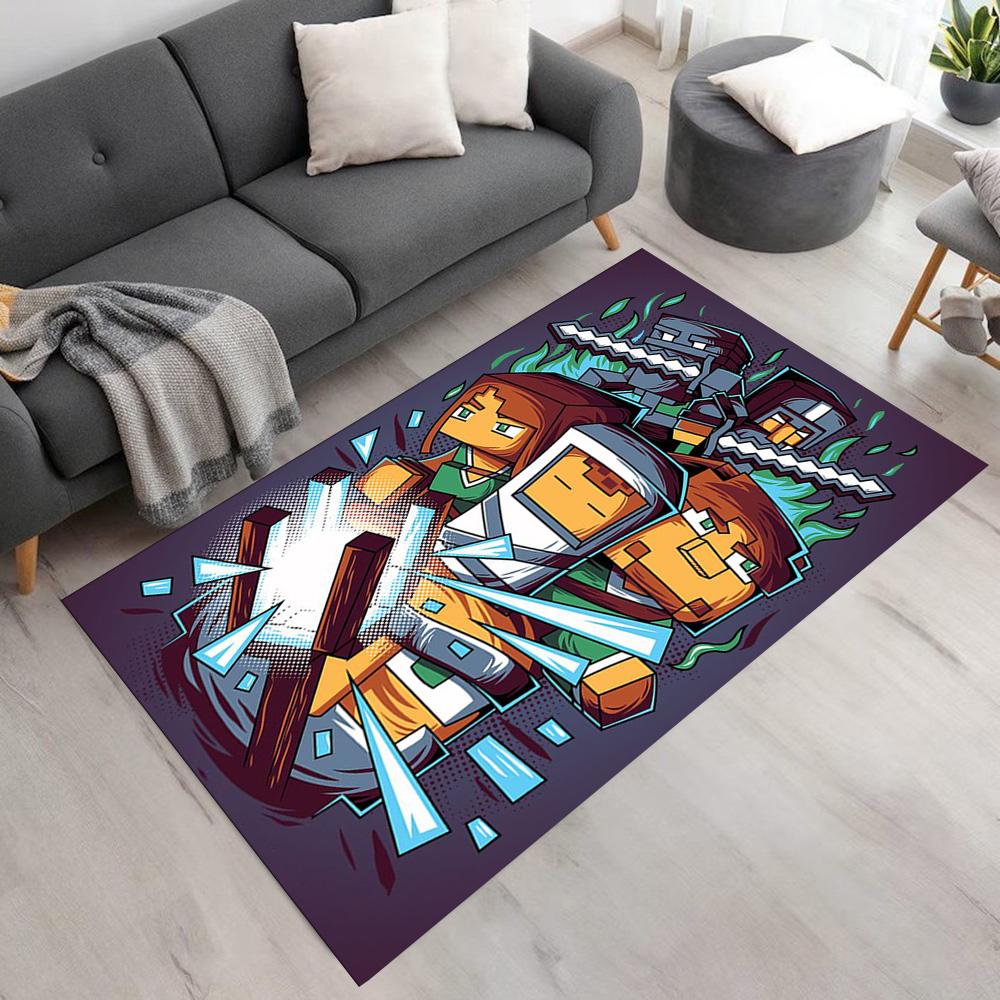 Minecraft Floor Rug Office Rug Perfect for Foyer Outdoor Balcony Entryway Antislip Carpet Anime Office Decor Perfect Gift for Women/Men