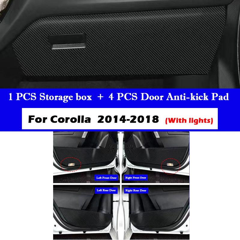 Car Door Anti Kick Pad Protection Stickers for Toyota Corolla 2014-2025 Glove Box Carbon Fiber Anti-dirty Sticker Accessories