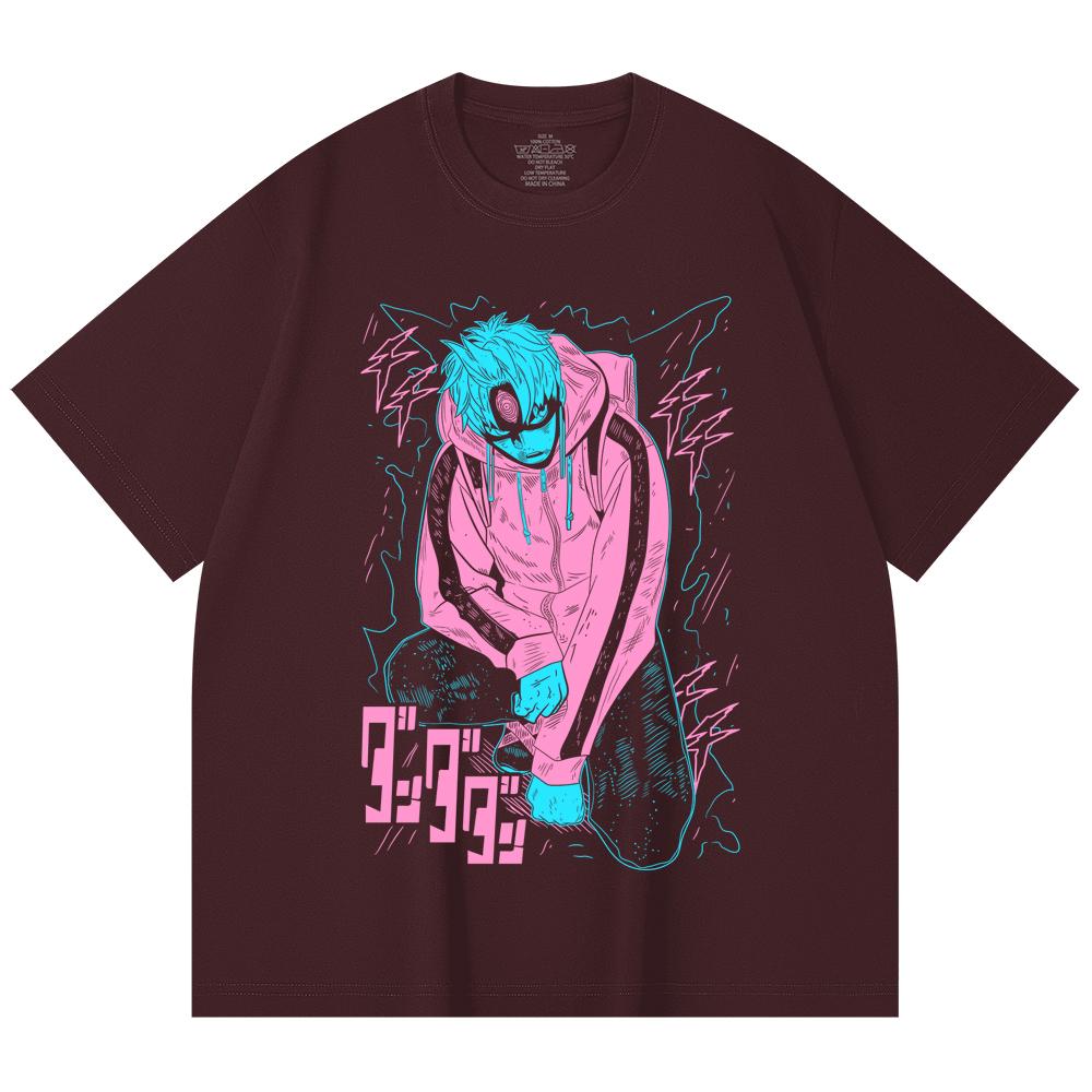 230 Gsm 100% Cotton Dandadan V17 Jiji Black Print Unisex Heavy Cotton T Shirt