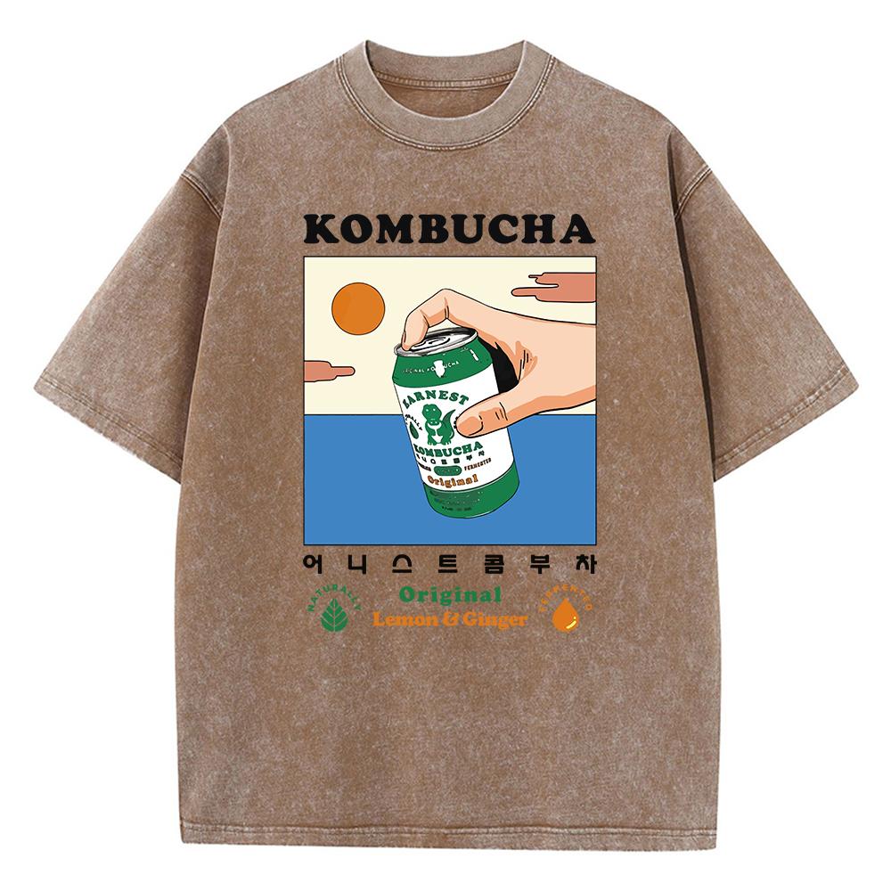 Kombucha Original Posters Printingmen'S Tees Cotton Street T Shirts Outdoor Popular Tee Clothing Holiday Funny Short Sleeved