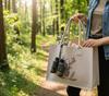BEIGE FELT SHOPPING BAG 35X25X12 CM DEER