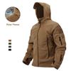 Men's Polar Fleece Tactical Zipper Jacket Outdoor Hooded Warm Outwear Solid Color Basic Style Sports Jacketcoat Male Clothing