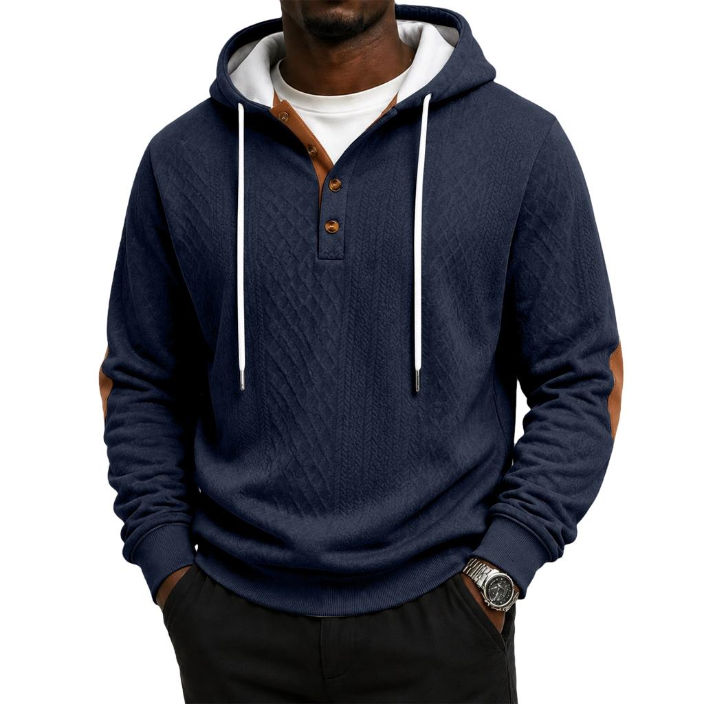 Men's Athletic Casual Pullover Hoodie, Color Pattern, Thick for Winter