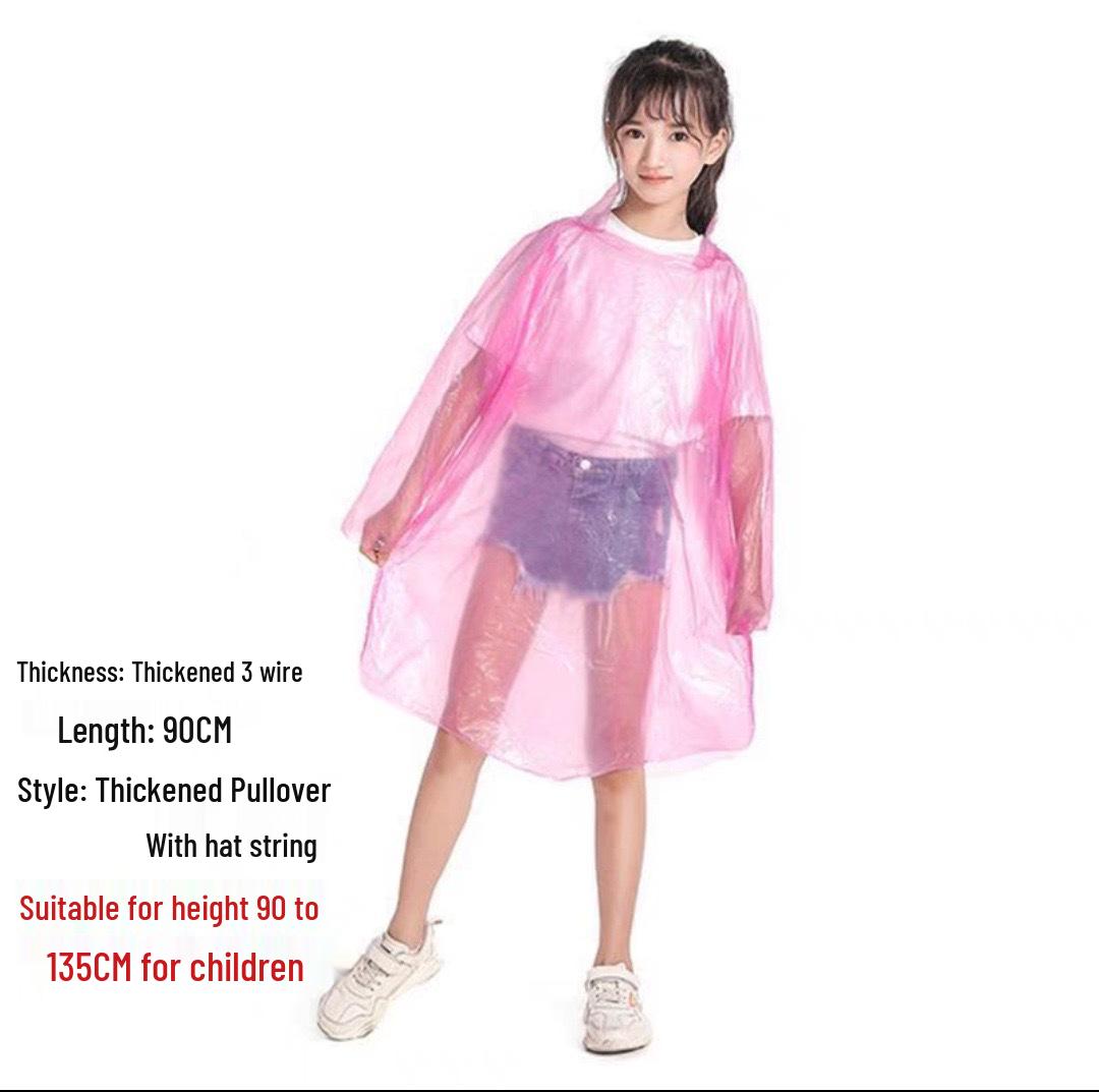 Детский утолщенный прозрачный портативный дождевик, совместимый с рюкзаком, для девочек и мальчиков