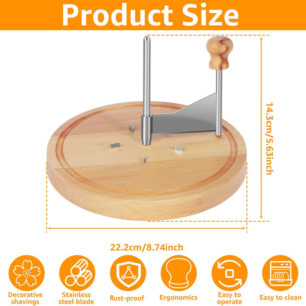 Cheese Curler with Stainless Steel Cheese Slicer Rust-Proof Wheel Cutter Heavy Duty Cheese Shaver Tools Flower Cutter