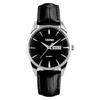 "Fashionable Women's Black Quartz Analog Watch with Leather Strap Waterproof Casual Date Classic"