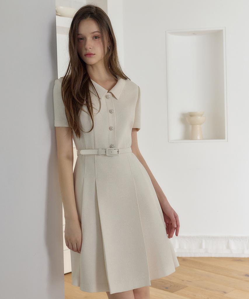 JULIY&CALLA 26Hs Love By You March Summer Tweed Dress Beige Wedding Guest Look Ceremony Look