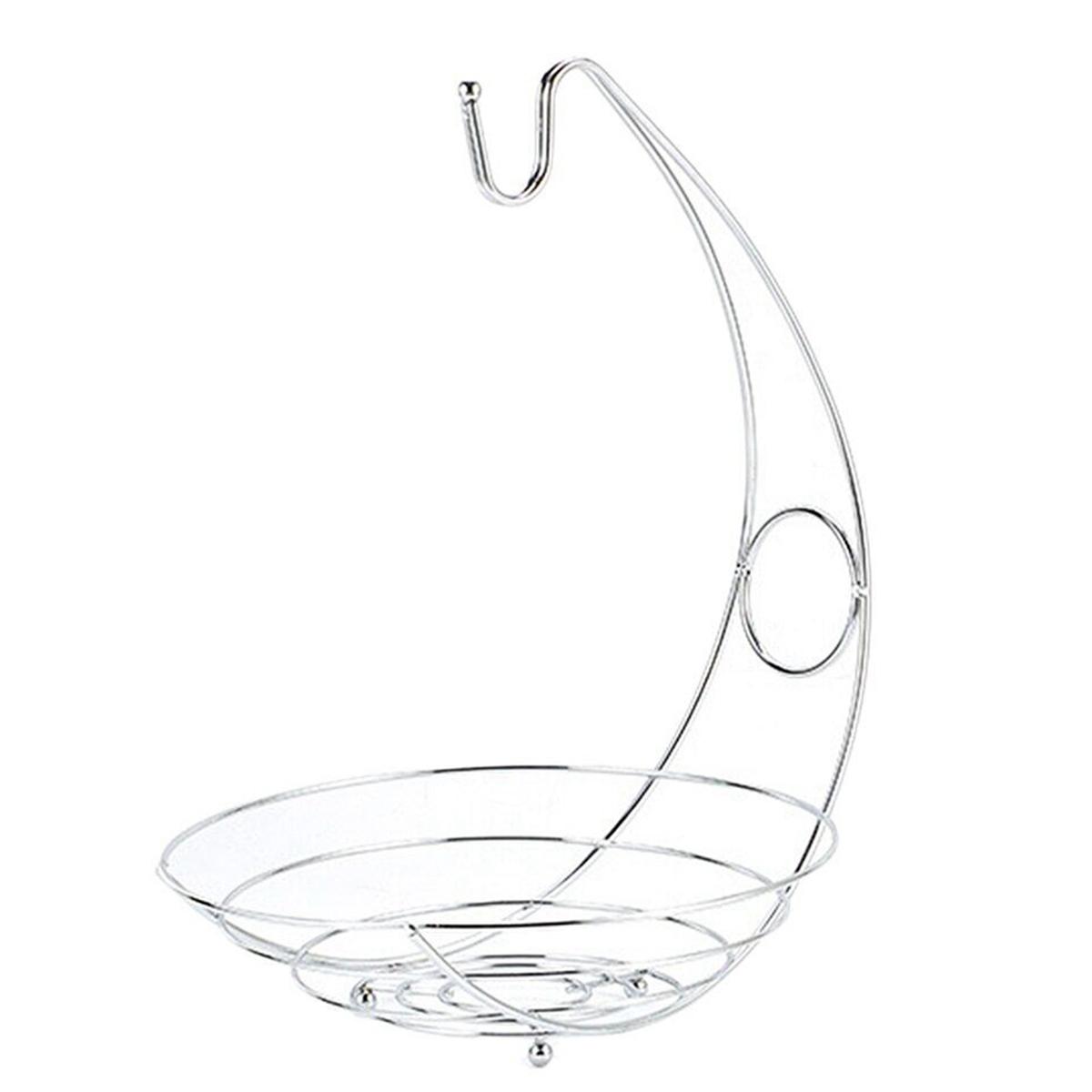 

2025+ 2 in 1 Banana Hanger Fruit Bowl Iron Holder Storage Basket Stand Hook Kitchen Storage China Mainland
