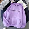 Letter Print Nový svetr s kapucí Dámský jarní líný styl s dlouhým rukávem, volný top s kapucí