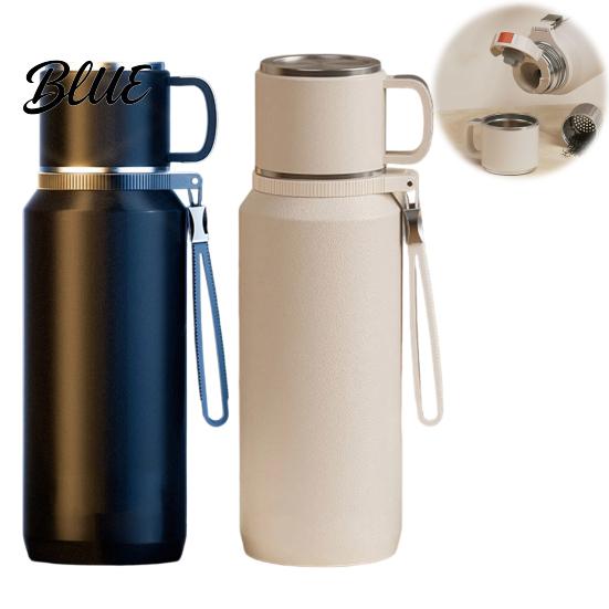 Large Capacity Thermal Flask 316 Stainless Steel Tea Tumbler with Infuser 3-in-1 Double Wall Vacuum Insulated Water Bottle Leakproof Travel