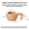 DIY Walnut Wooden Milk Cup Acacia Wood Salad Cup Solid Wood, Creative Mug with Handle Coffee Mug
